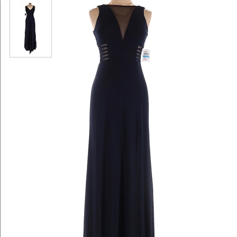 morgan & co. black cocktail dress. size 2. 95% polyester and 5% spandex.